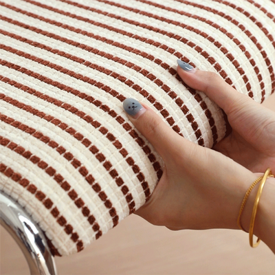 Contemporary Retro Rectangular Solid Wood Multi-Layer Board Iron Fabric Dining Chair Backrest Armrest For Dining Room