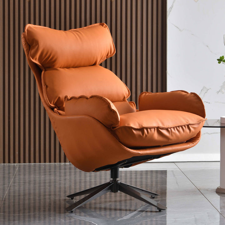 Chaise d'appoint pivotante de luxe contemporaine - chaise de loisir confortable 1 place avec dossier et accoudoirs pour salon et chambre à coucher 