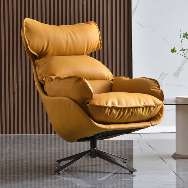 Chaise d'appoint pivotante de luxe contemporaine - chaise de loisir confortable 1 place avec dossier et accoudoirs pour salon et chambre à coucher 