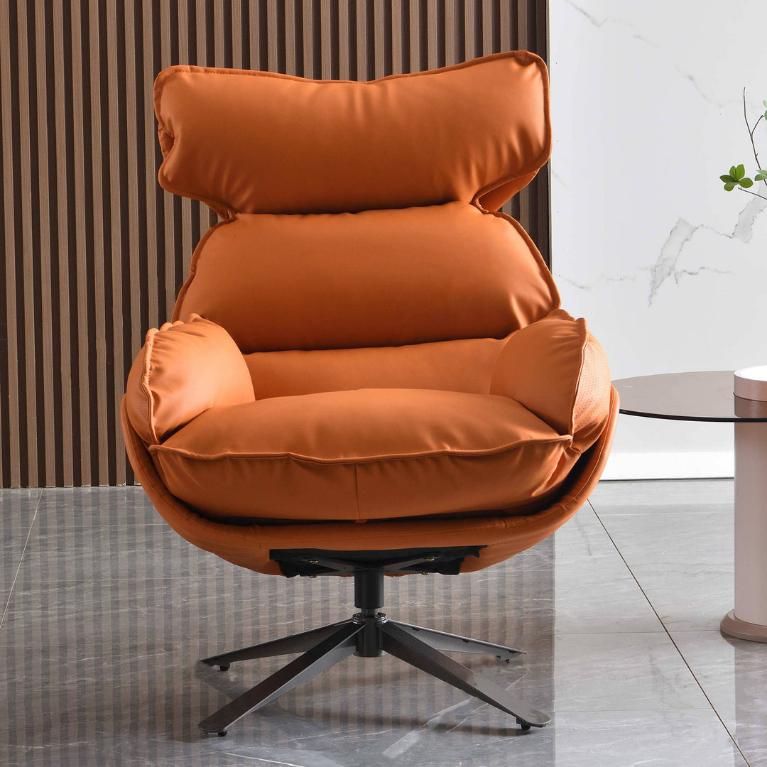 Contemporary Luxury Swivel Accent Chair - 1-Seater Comfortable Backrest Armrest Leisure Chair For Living Room &amp; Bedroom