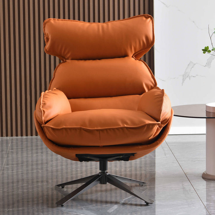 Contemporary Luxury Swivel Accent Chair - 1-Seater Comfortable Backrest Armrest Leisure Chair For Living Room &amp; Bedroom