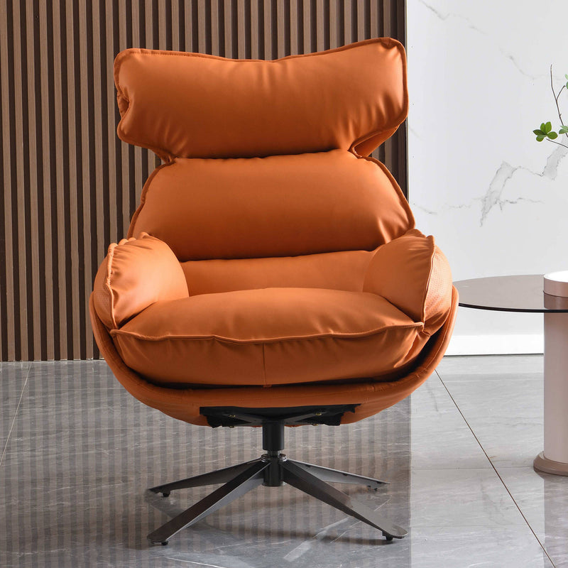 Contemporary Luxury Swivel Accent Chair - 1-Seater Comfortable Backrest Armrest Leisure Chair For Living Room & Bedroom