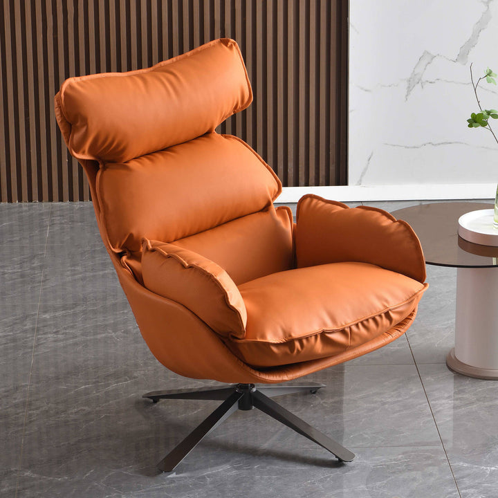 Contemporary Luxury Swivel Accent Chair - 1-Seater Comfortable Backrest Armrest Leisure Chair For Living Room &amp; Bedroom