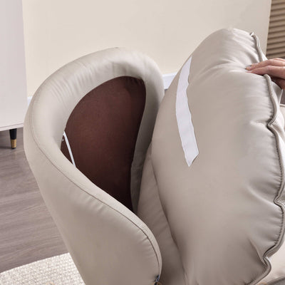 Modern Minimalist Rotatable Accent Chair - Ergonomic Comfort Chair Backrest Armrest For Living Room & Study
