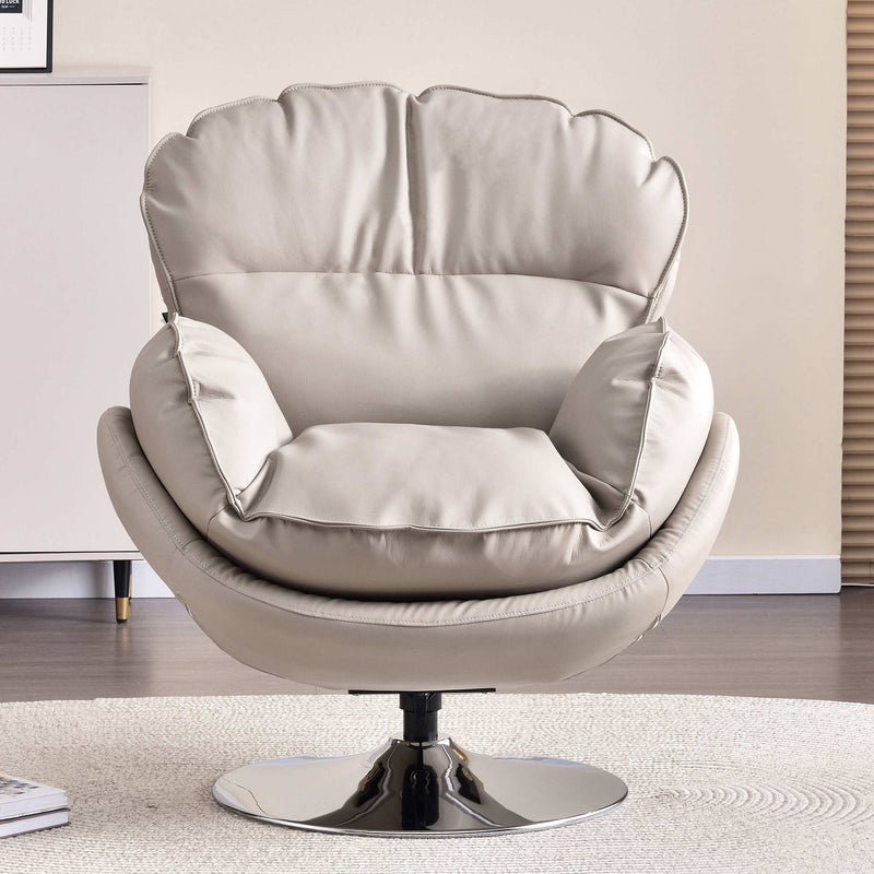 Modern Minimalist Rotatable Accent Chair - Ergonomic Comfort Chair Backrest Armrest For Living Room & Study