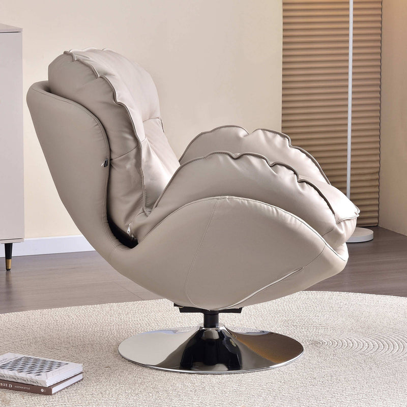 Modern Minimalist Rotatable Accent Chair - Ergonomic Comfort Chair Backrest Armrest For Living Room & Study