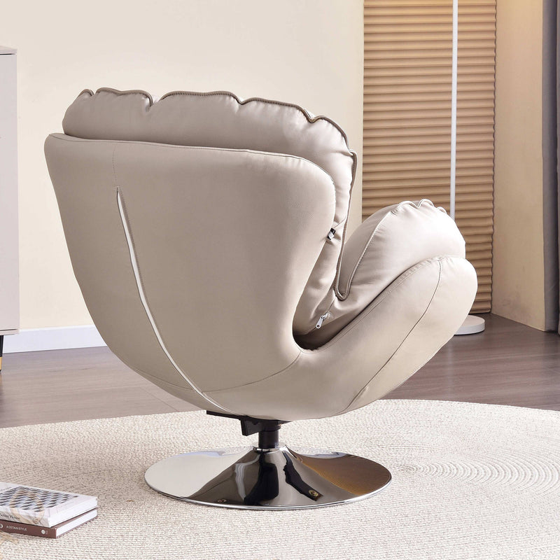 Modern Minimalist Rotatable Accent Chair - Ergonomic Comfort Chair Backrest Armrest For Living Room & Study