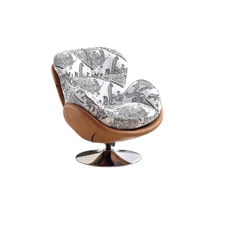 Modern Minimalist Rotatable Accent Chair - Ergonomic Comfort Chair Backrest Armrest For Living Room & Study
