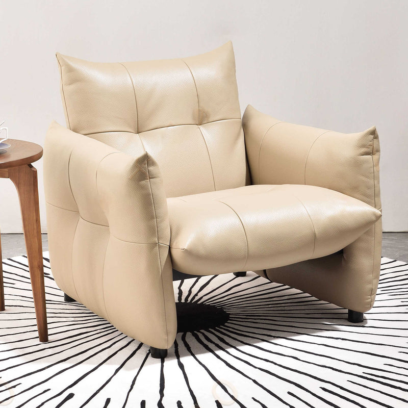 Luxury Ergonomic Accent Chair - Elegant Armchair Backrest Design For Living Room & Bedroom