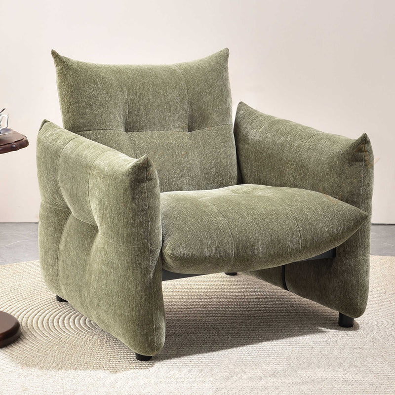 Luxury Ergonomic Accent Chair - Elegant Armchair Backrest Design For Living Room & Bedroom