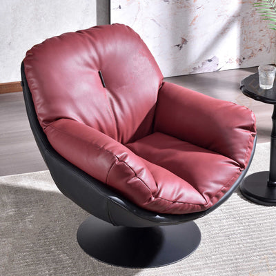 Silent Rotating Scandinavian Accent Chair - Detachable Design Soft Filling Chair For Living Room & Study