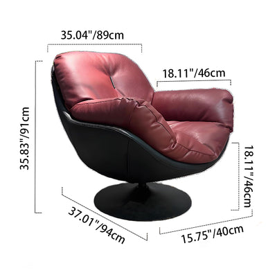 Silent Rotating Scandinavian Accent Chair - Detachable Design Soft Filling Chair For Living Room & Study