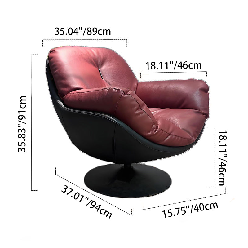 Silent Rotating Scandinavian Accent Chair - Detachable Design Soft Filling Chair For Living Room & Study