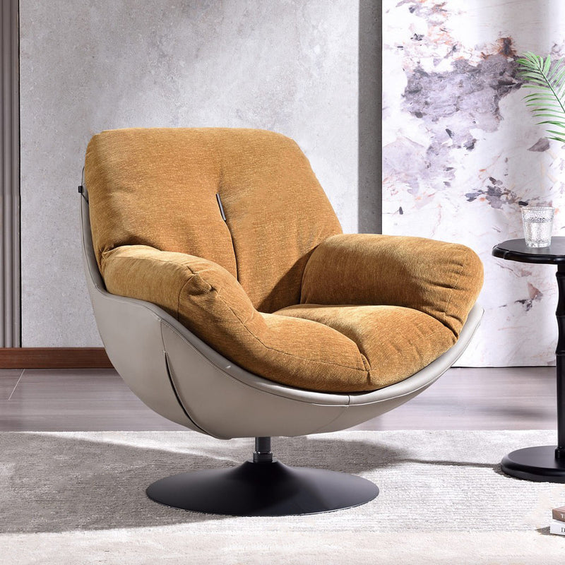 Silent Rotating Scandinavian Accent Chair - Detachable Design Soft Filling Chair For Living Room & Study