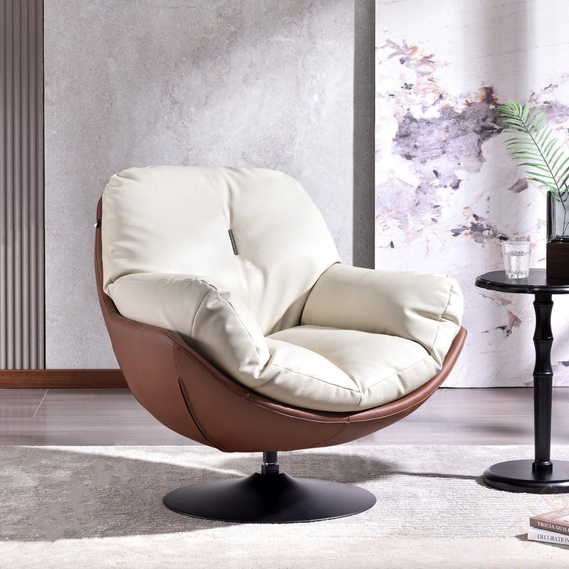 Silent Rotating Scandinavian Accent Chair - Detachable Design Soft Filling Chair For Living Room & Study