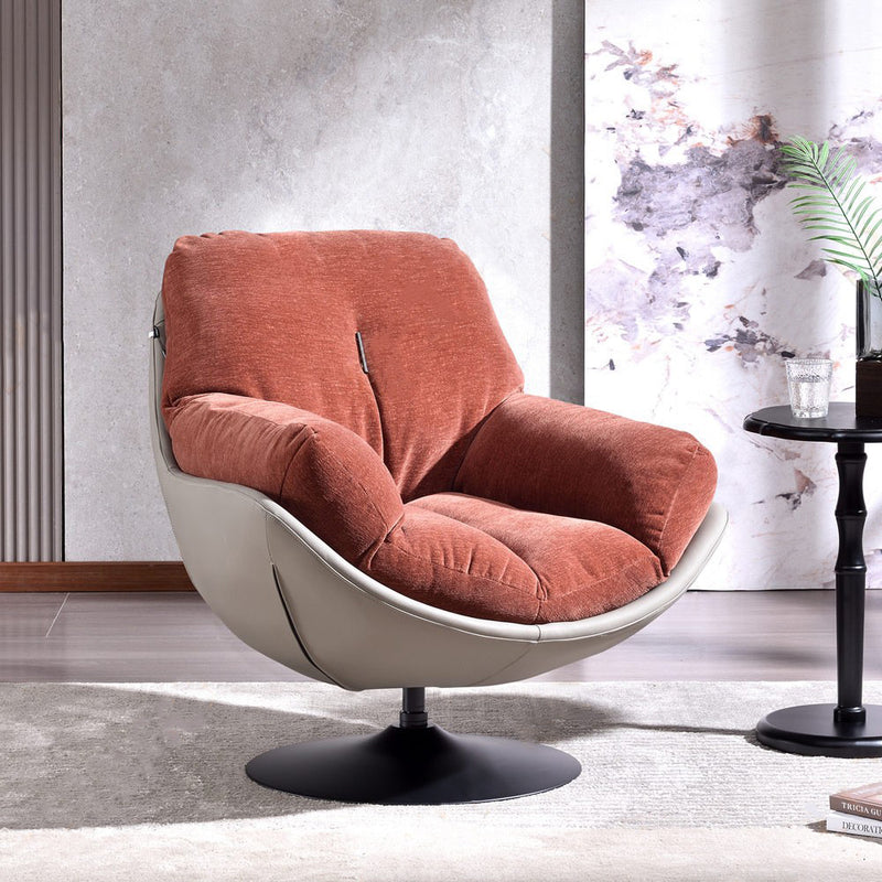 Silent Rotating Scandinavian Accent Chair - Detachable Design Soft Filling Chair For Living Room & Study