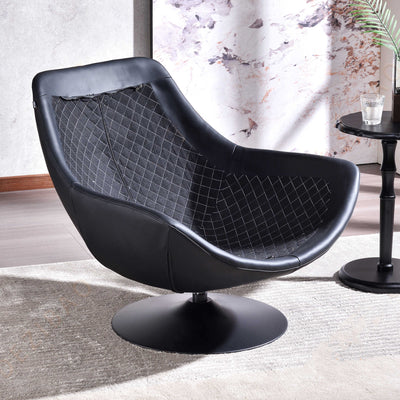 Silent Rotating Scandinavian Accent Chair - Detachable Design Soft Filling Chair For Living Room & Study