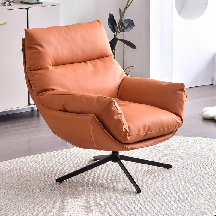 Chaise d'appoint au style minimaliste et au rembourrage à haute élasticité - Chaise pivotante avec dossier offrant un soutien robuste pour le salon 