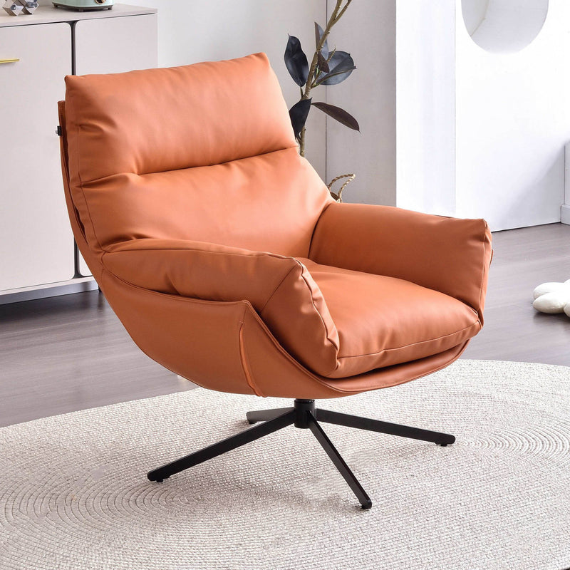 Minimalist Style & High-Elastic Filling Accent Chair - Robust Support Swivel Backrest Chair For Living Room