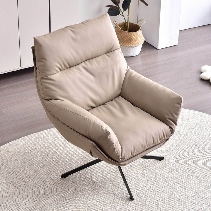 Chaise d'appoint au style minimaliste et au rembourrage à haute élasticité - Chaise pivotante avec dossier offrant un soutien robuste pour le salon 