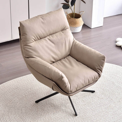 Minimalist Style & High-Elastic Filling Accent Chair - Robust Support Swivel Backrest Chair For Living Room