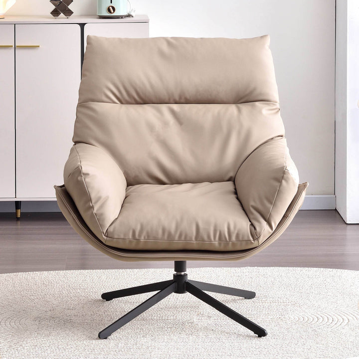 Minimalist Style &amp; High-Elastic Filling Accent Chair - Robust Support Swivel Backrest Chair For Living Room