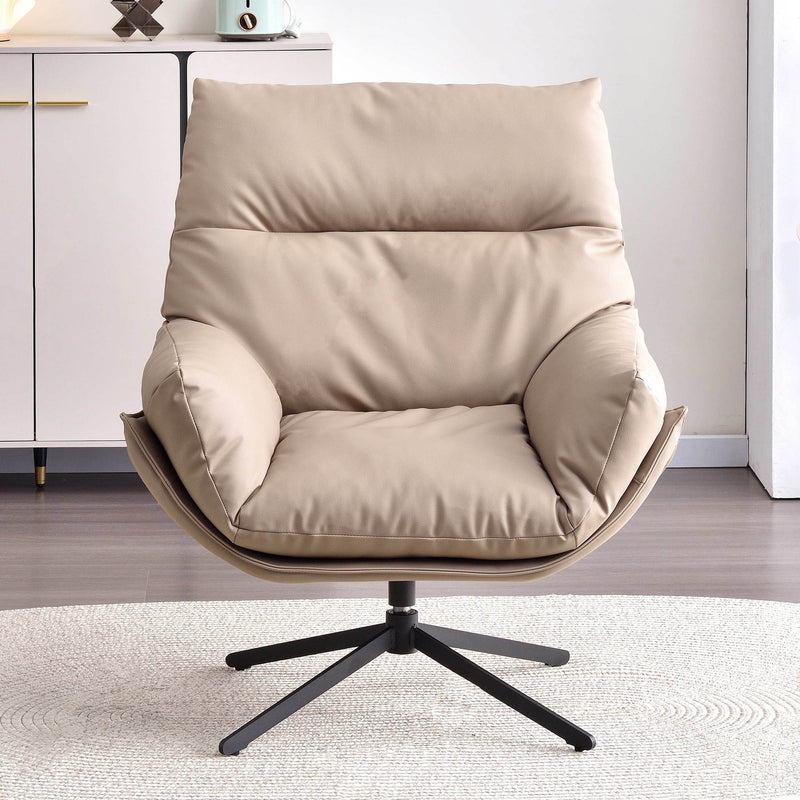Minimalist Style & High-Elastic Filling Accent Chair - Robust Support Swivel Backrest Chair For Living Room