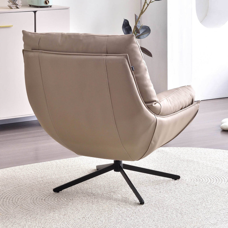 Minimalist Style & High-Elastic Filling Accent Chair - Robust Support Swivel Backrest Chair For Living Room