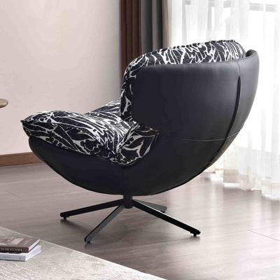 Traditional Rustic Detachable Design Accent Chair - Sturdy 360° Silent Rotation Leisure Chair For Living Room & Bedroom