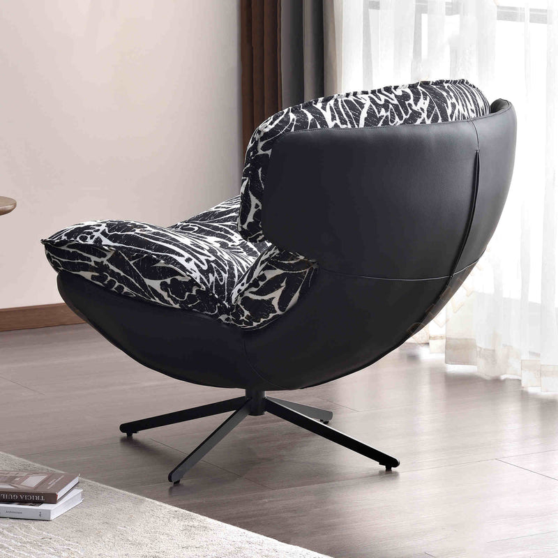 Traditional Rustic Detachable Design Accent Chair - Sturdy 360° Silent Rotation Leisure Chair For Living Room & Bedroom