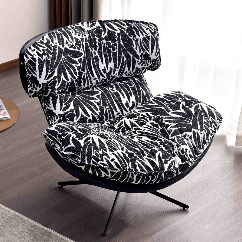 Traditional Rustic Detachable Design Accent Chair - Sturdy 360° Silent Rotation Leisure Chair For Living Room & Bedroom