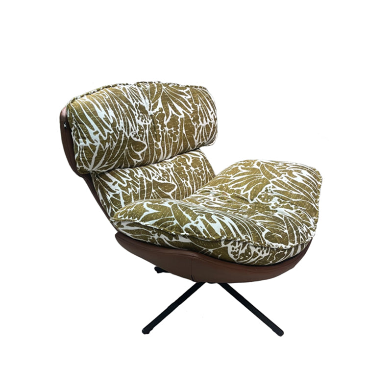 Traditional Rustic Detachable Design Accent Chair - Sturdy 360° Silent Rotation Leisure Chair For Living Room &amp; Bedroom