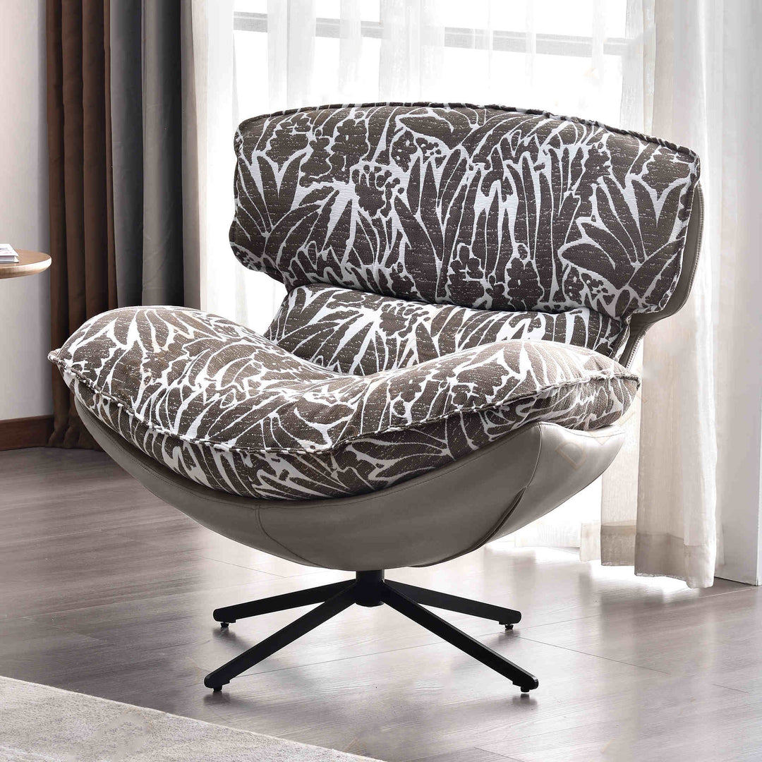 Traditional Rustic Detachable Design Accent Chair - Sturdy 360° Silent Rotation Leisure Chair For Living Room &amp; Bedroom