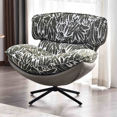 Traditional Rustic Detachable Design Accent Chair - Sturdy 360° Silent Rotation Leisure Chair For Living Room & Bedroom