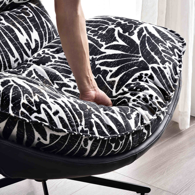 Traditional Rustic Detachable Design Accent Chair - Sturdy 360° Silent Rotation Leisure Chair For Living Room & Bedroom