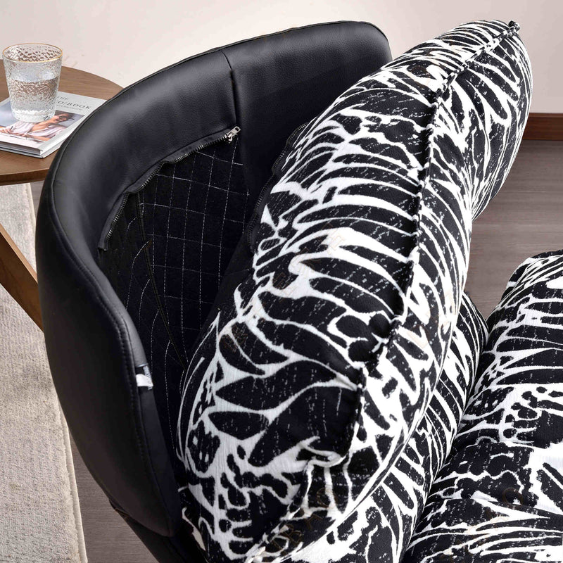 Traditional Rustic Detachable Design Accent Chair - Sturdy 360° Silent Rotation Leisure Chair For Living Room & Bedroom