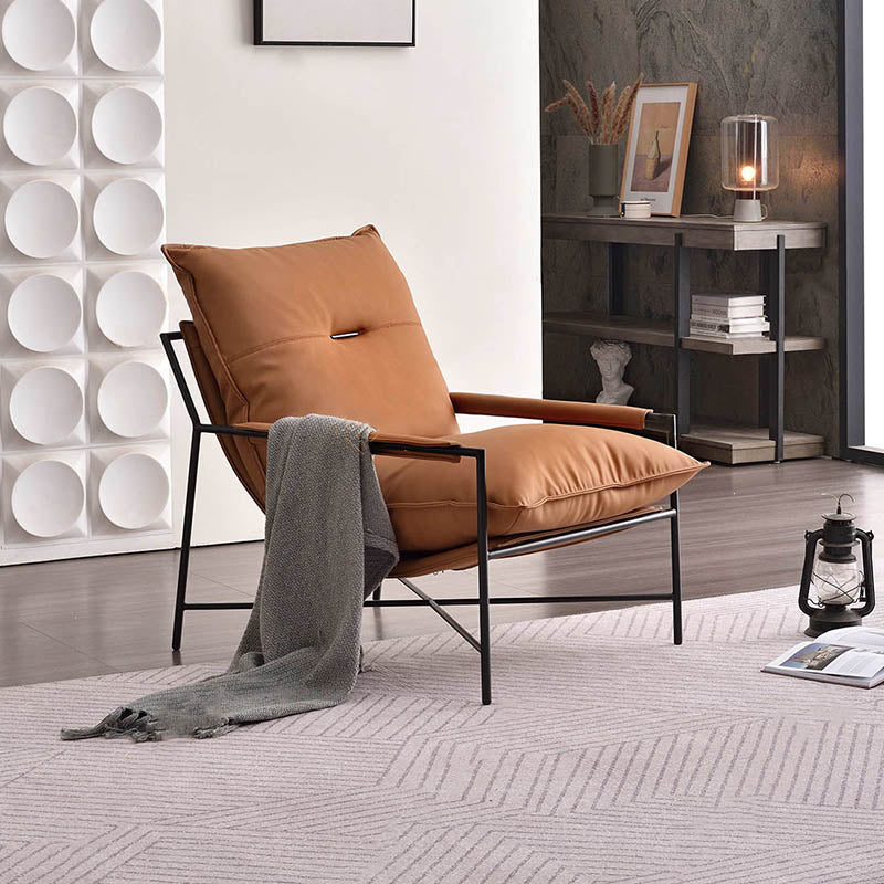 Edgy Industrial-Style Accent Chair - Multi-Scene Adaptable Backrest Armrest Chair For Living Room & Bedroom