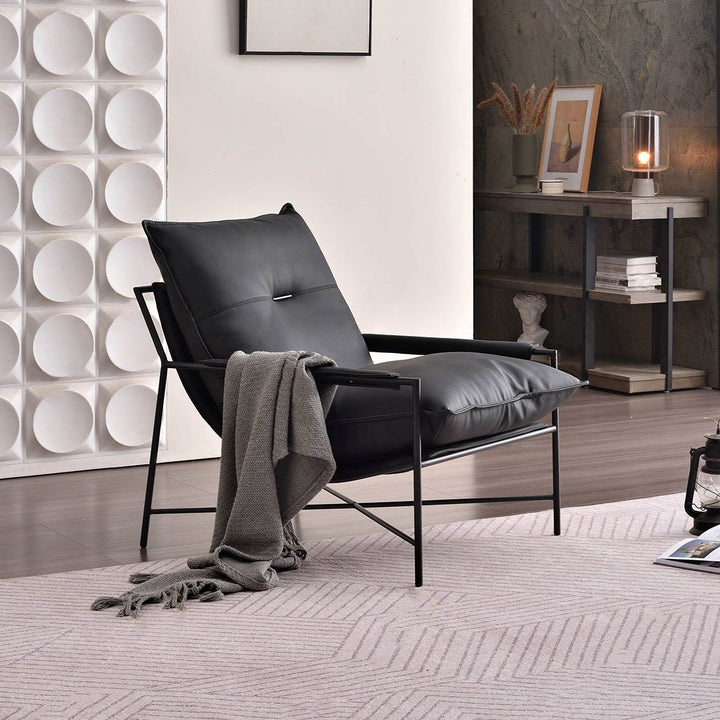 Fauteuil d’appoint au style industriel audacieux - fauteuil avec dossier et accoudoirs adaptables à plusieurs scènes pour salon et chambre 