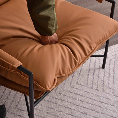 Edgy Industrial-Style Accent Chair - Multi-Scene Adaptable Backrest Armrest Chair For Living Room & Bedroom