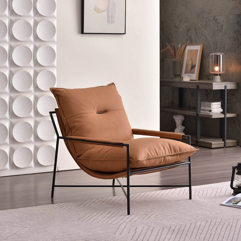 Edgy Industrial-Style Accent Chair - Multi-Scene Adaptable Backrest Armrest Chair For Living Room & Bedroom