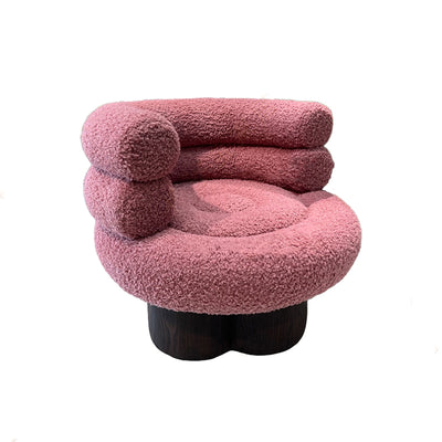 Nordic Aesthetic Swivel Sofa Chair - Cloud-Like Teddy Fleece Upholstery Accent Chair For Living Room & Bedroom