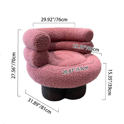 Nordic Aesthetic Swivel Sofa Chair - Cloud-Like Teddy Fleece Upholstery Accent Chair For Living Room & Bedroom
