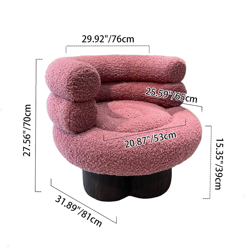 Nordic Aesthetic Swivel Sofa Chair - Cloud-Like Teddy Fleece Upholstery Accent Chair For Living Room & Bedroom