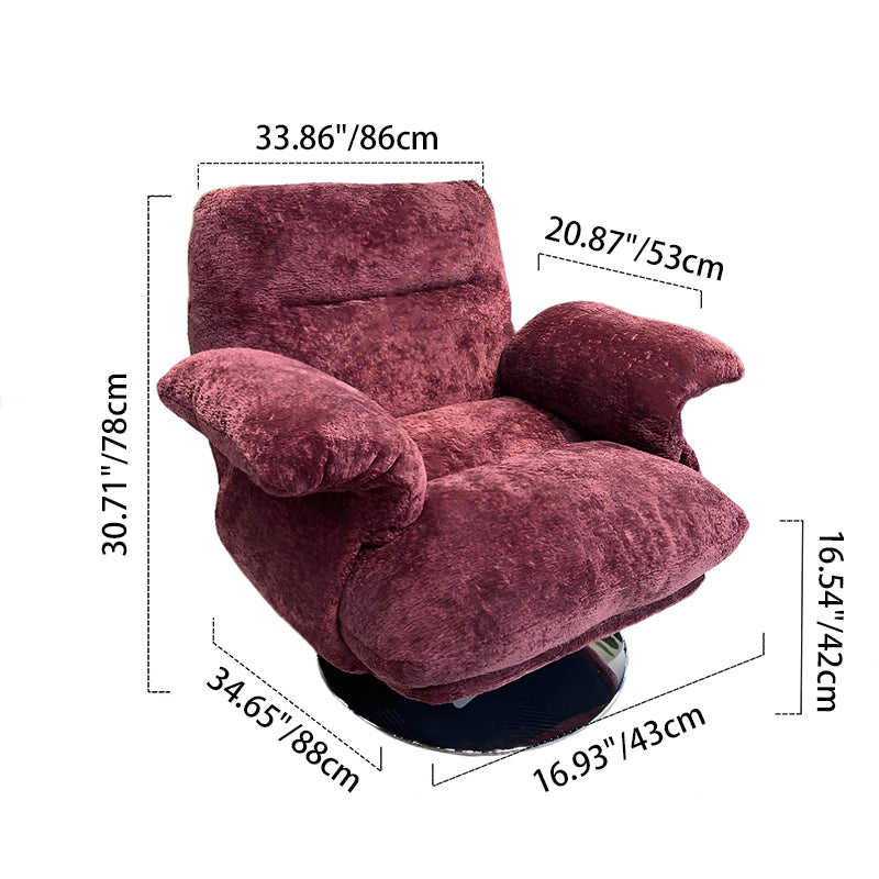 Luxury Premium Swivel Chair - Stable Curved Panel Frame Accent Chair For Living Room & Bedroom