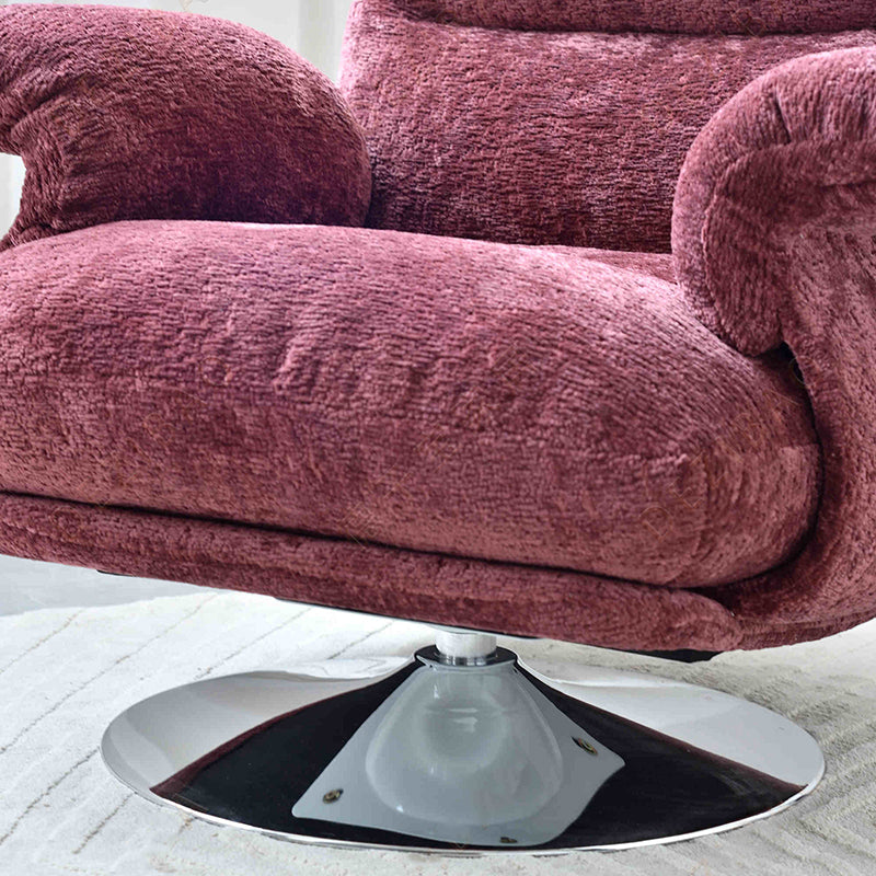 Luxury Premium Swivel Chair - Stable Curved Panel Frame Accent Chair For Living Room &amp; Bedroom