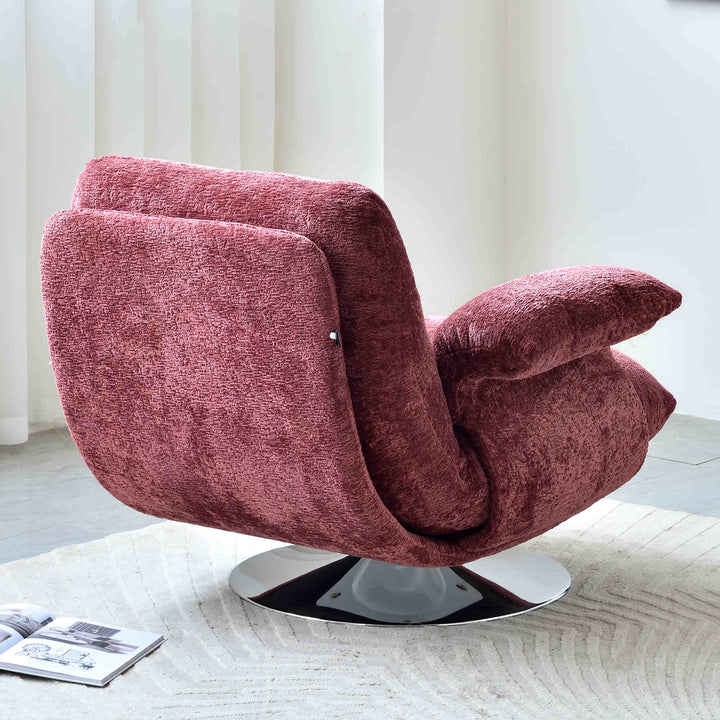 Luxury Premium Swivel Chair - Stable Curved Panel Frame Accent Chair For Living Room &amp; Bedroom