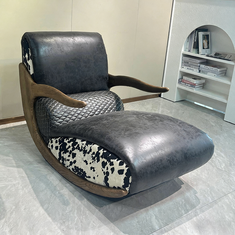 Stain & Wear-Resistant Rocking Chair - Contemporary Scandinavian Style Backrest Armrest Chair For Bedroom & Living Room