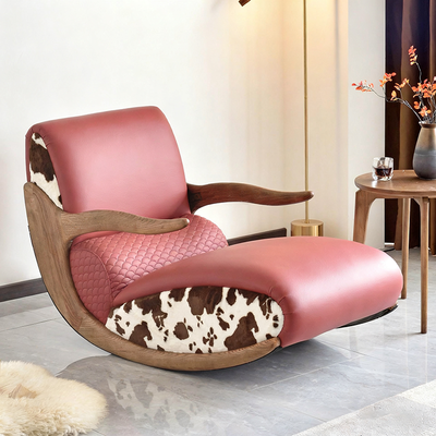 Stain & Wear-Resistant Rocking Chair - Contemporary Scandinavian Style Backrest Armrest Chair For Bedroom & Living Room