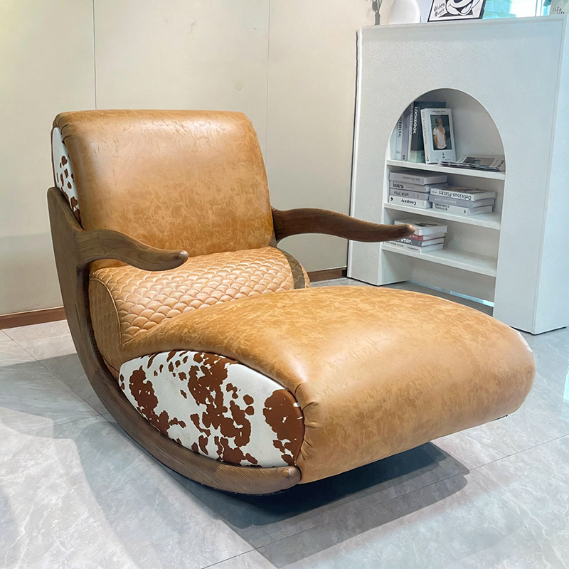 Stain & Wear-Resistant Rocking Chair - Contemporary Scandinavian Style Backrest Armrest Chair For Bedroom & Living Room