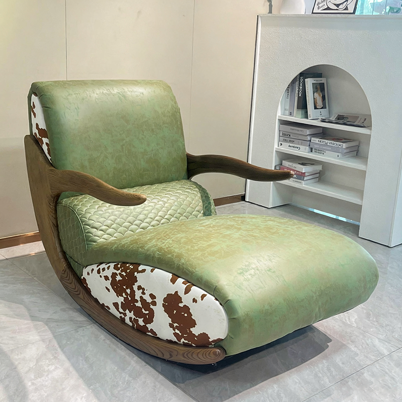 Stain & Wear-Resistant Rocking Chair - Contemporary Scandinavian Style Backrest Armrest Chair For Bedroom & Living Room